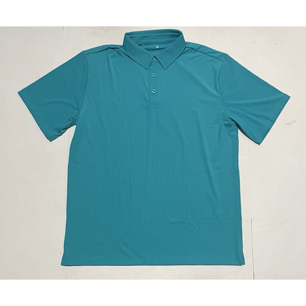 Bald Head Blues‎ Men's Performance Golf Polo Shirt Medium Teal Short Sleeve